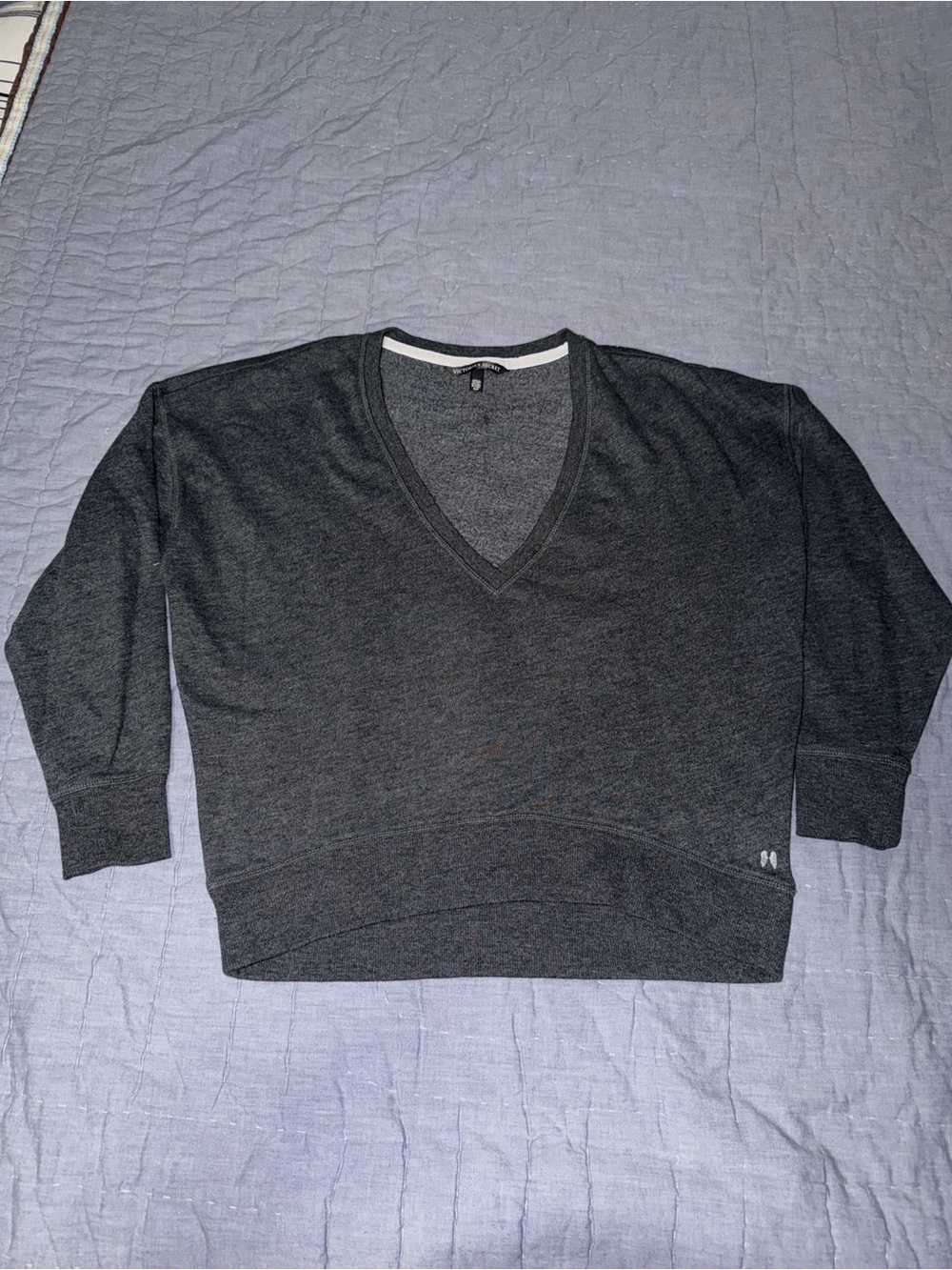 Victoria's Secret V-Neck Sweater in Charcoal size small